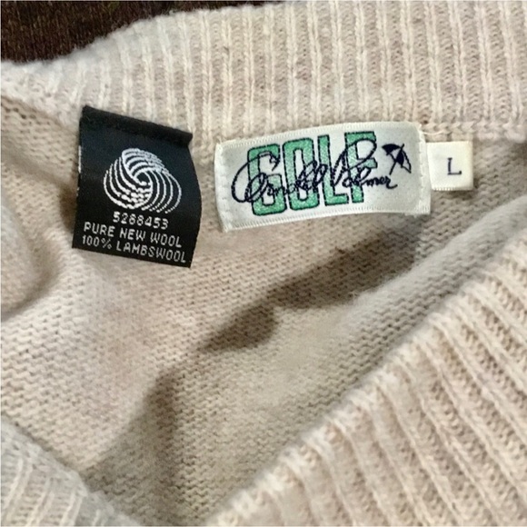 ⭐️ SALE $40 ⭐️ Arnold Palmer Golf Vintage Rare Wool 1ST & 2ND Putt Sweater - Picture 3 of 13